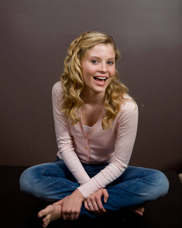 Commercial headshot of a young blond model