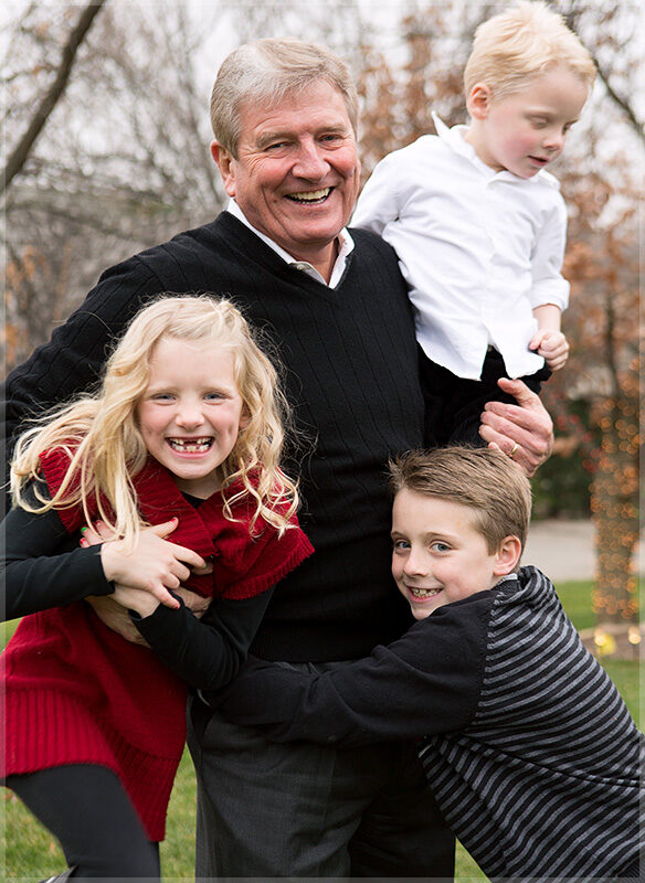 Grandparents with grandchildren portrait
