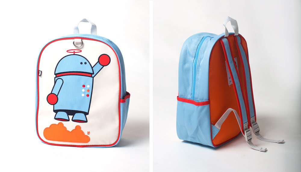 Product photography of backpacks